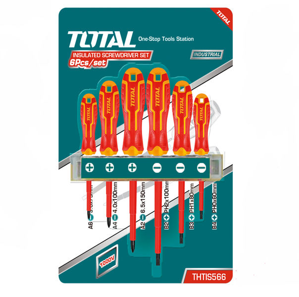 Total 6 Pieces Insulated Screwdriver Set - 2 Pack