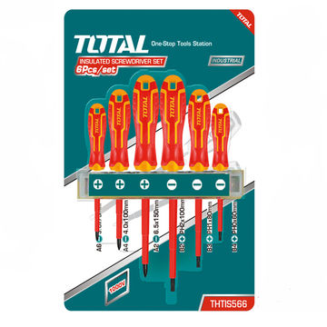 Total 6 Pieces Insulated Screwdriver Set - 2 Pack