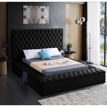 Gretta Storage Sleigh Bed Queen -Black