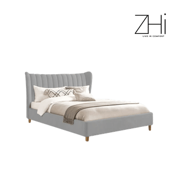 Wingback Grey Double  Bed