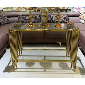 Glass-Gold Console Table