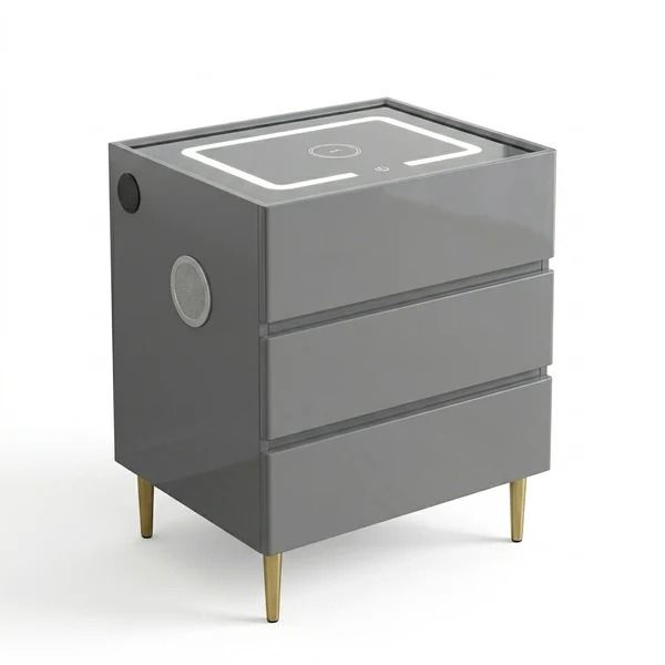 LBM FURN-Neo Smart Bedside Table- Grey