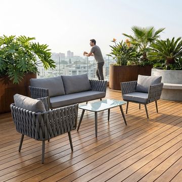 KC Furn- Elegant Rope Outdoor Patio Set