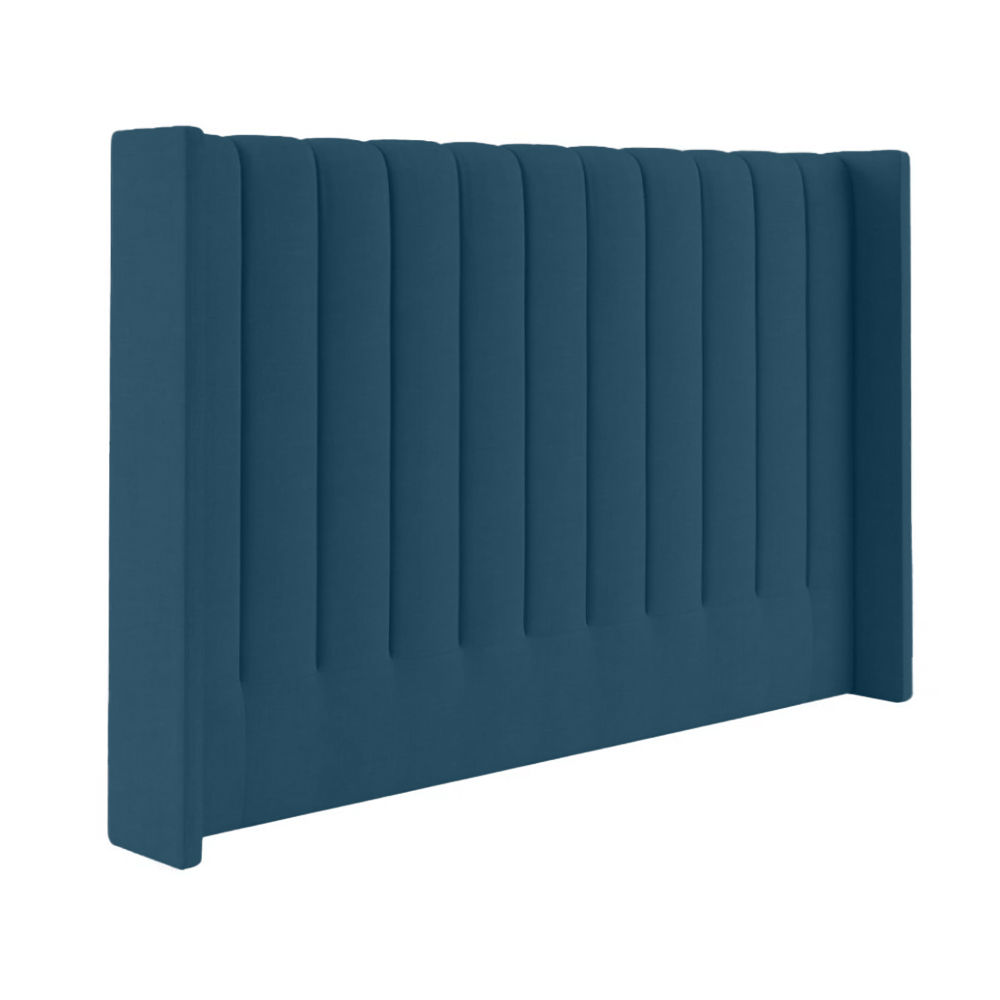 Myra Stripped Wing Headboard Double Royal Blue