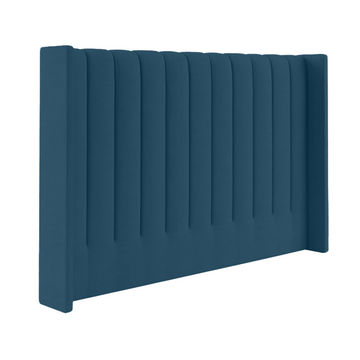 Myra Stripped Wing Headboard Double Royal Blue