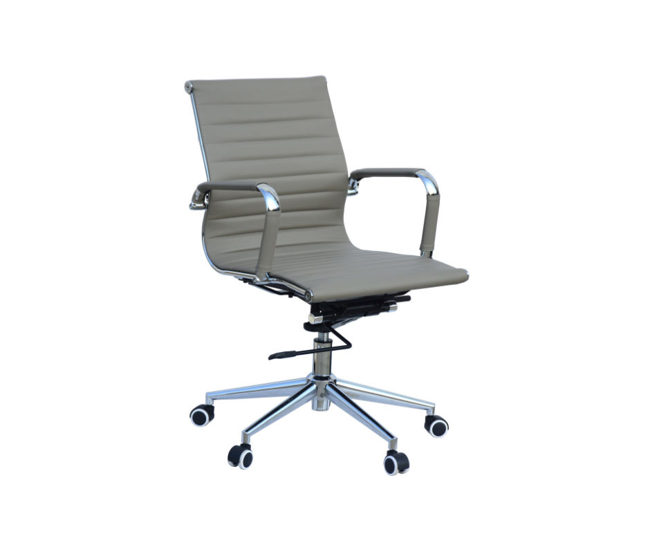 TOCC Ribbed Medium Back Office Chair - Grey