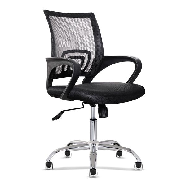 Everfurn SwiftErgonomic Lumbar Support Mid Back Office Chair - Black