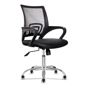 Everfurn SwiftErgonomic Lumbar Support Mid Back Office Chair - Black