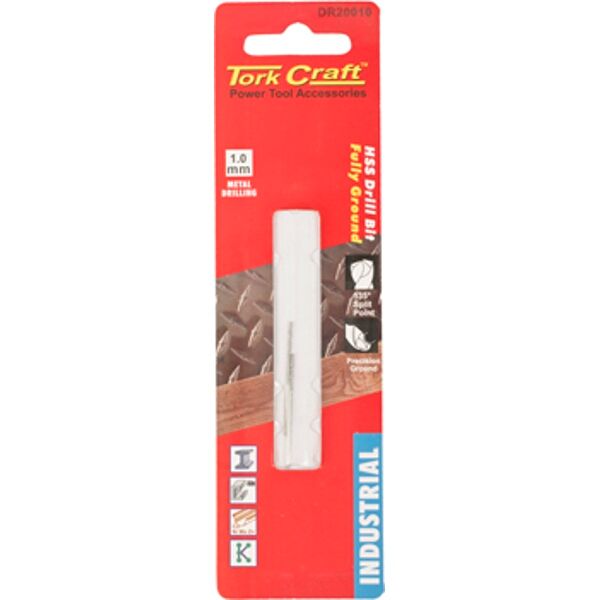 Drill Bit Hss Industrial 1.0Mm 2/Card