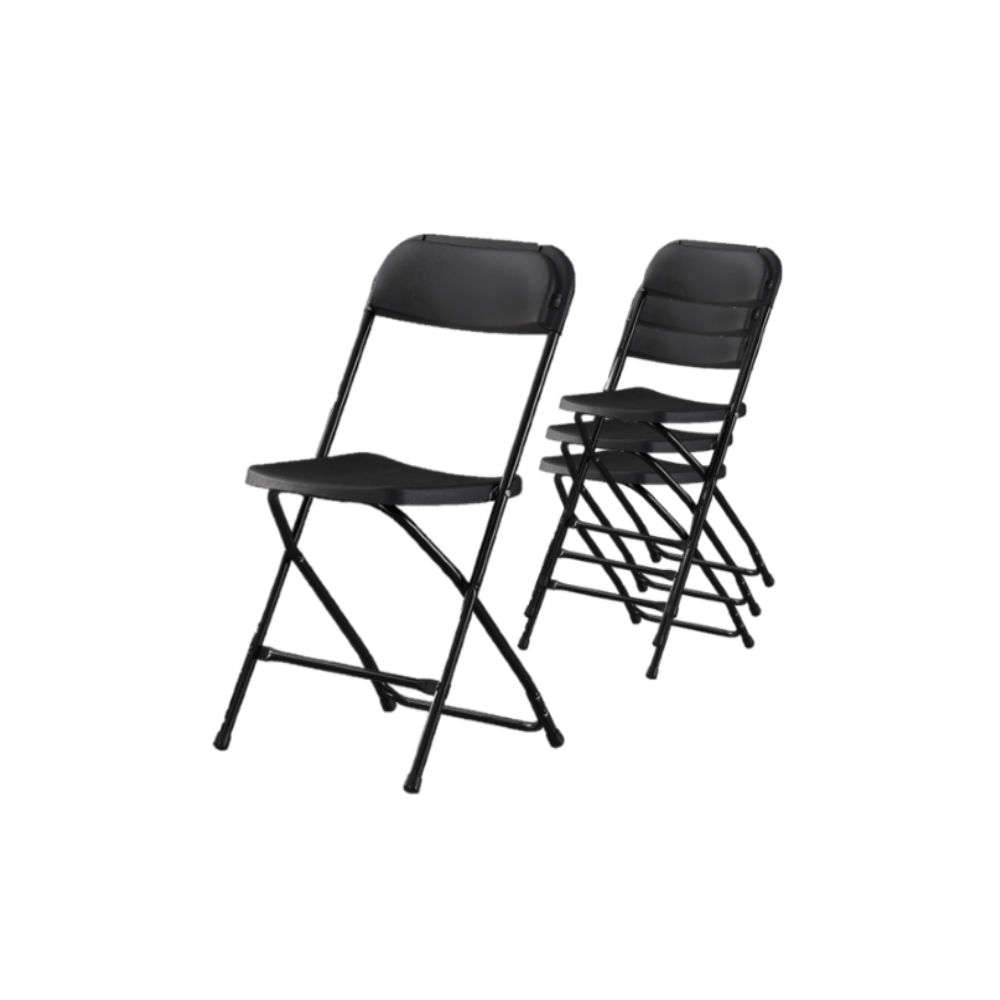 TOCC Yin Plastic Folding Chair Black Set of 4
