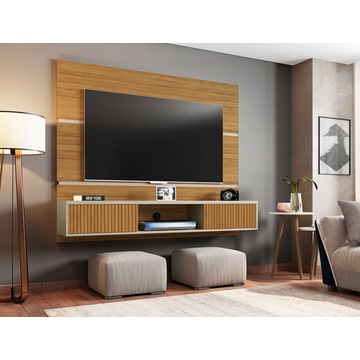 Painel Ambar Wall Plasma Stand -Cinnamon/Off White/Rip