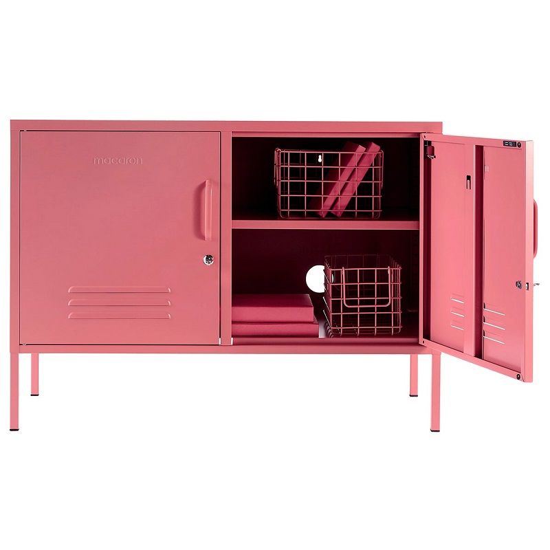 Steel Swing Door TV Stand Lowdown Storage Cabinet With Lock - Raspberry ...