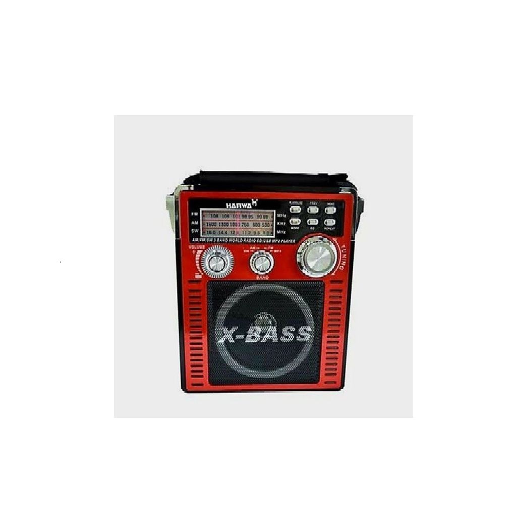 Harwa X-BASS 3 Band World Radio SD/USB MP3 Player with Torch and AUX Input