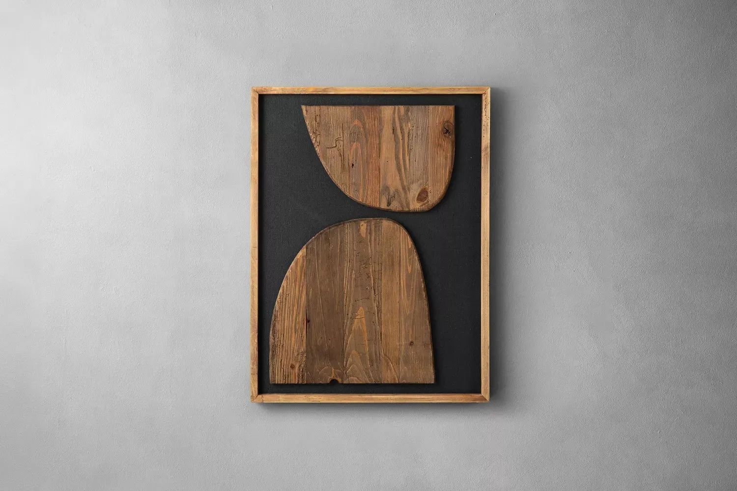 Achilles Wall Art – Natural & Black 3D Reclaimed Pine Wall Décor