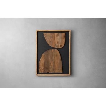 Achilles Wall Art – Natural & Black 3D Reclaimed Pine Wall Décor
