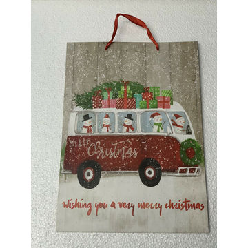 GIFT BAG W CAR PRINT -12X30X42CM