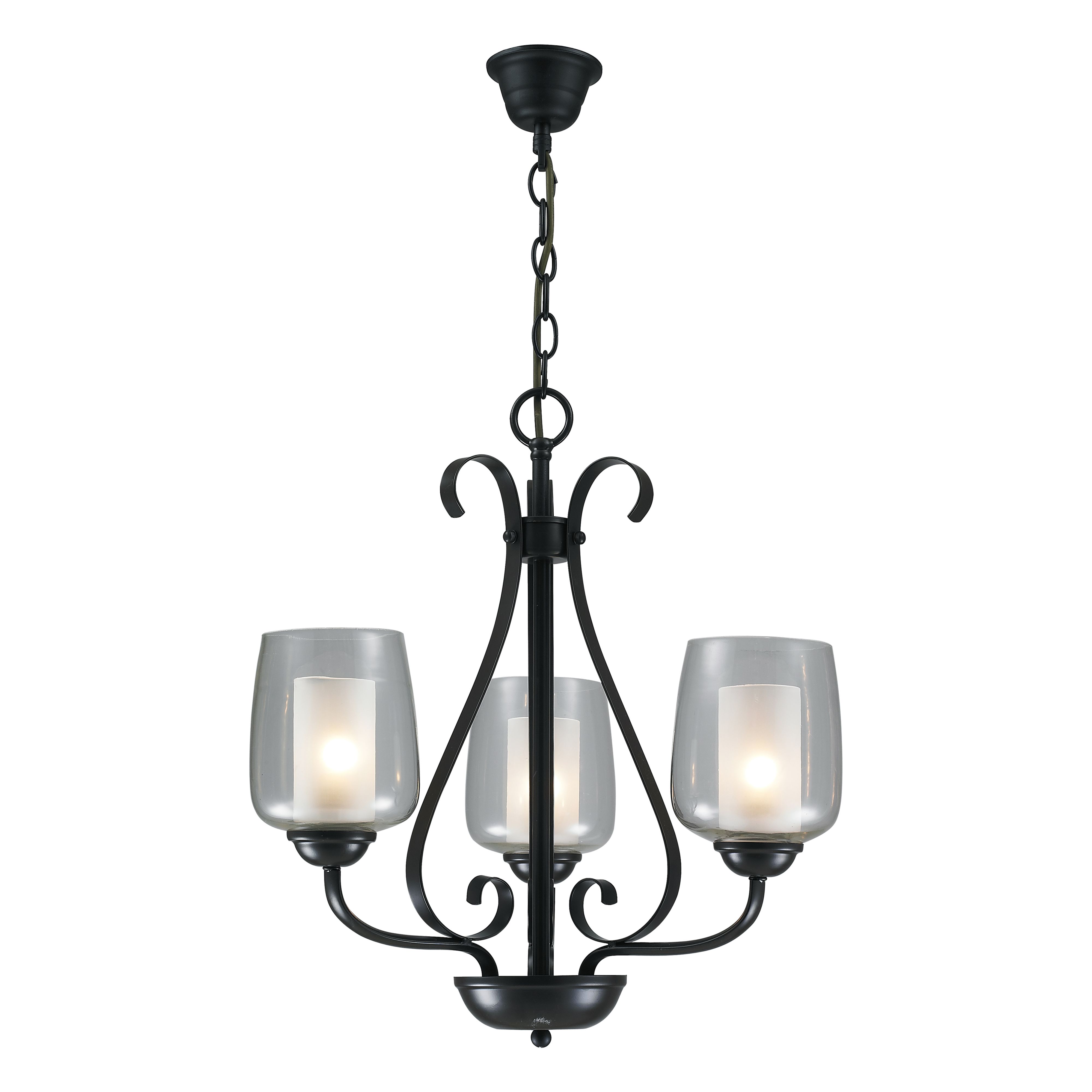 Eurolux Radiant Chandelier Black E27 3x40w