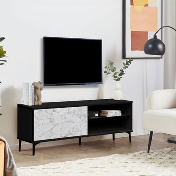 Petra TV Stand Black-Marble 120cm