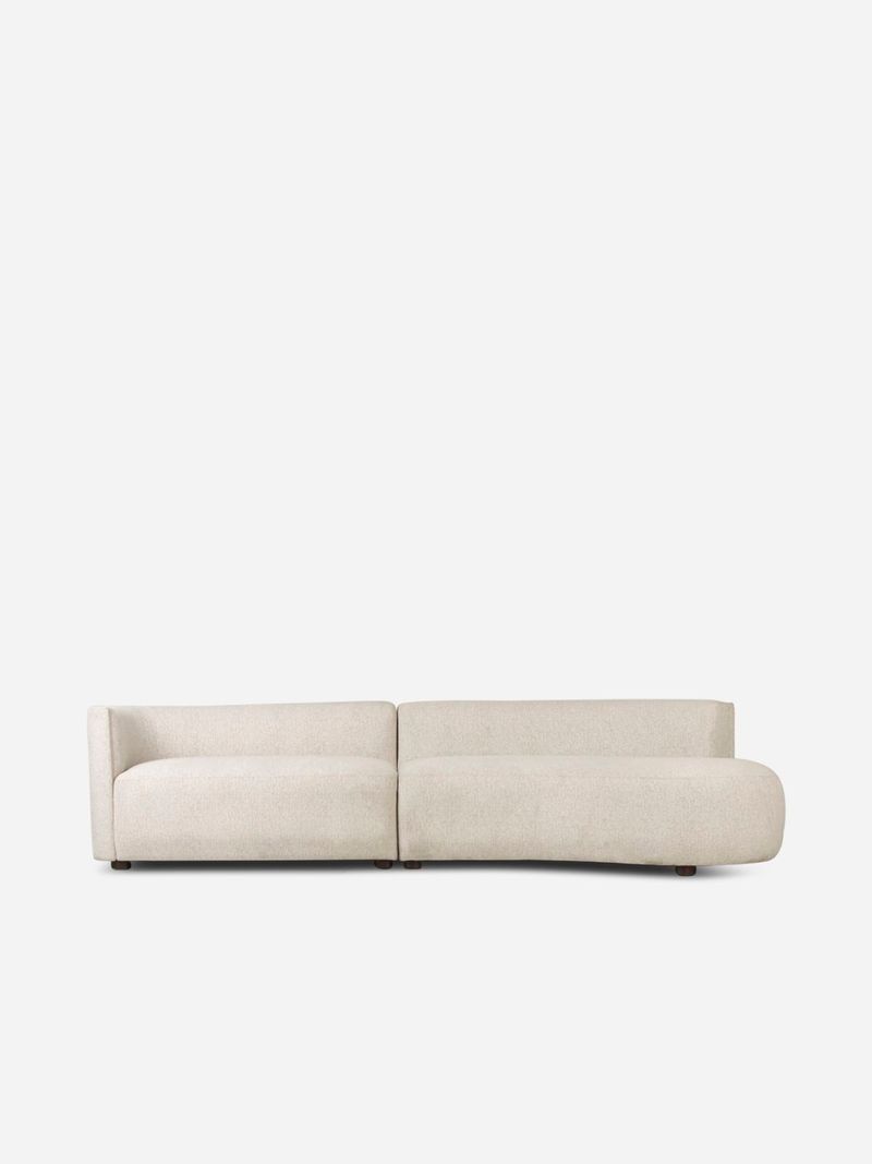 4 Seater couch curved - white