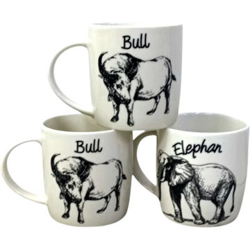 9x8.5cm Printed White Ceramic Coffee Mug