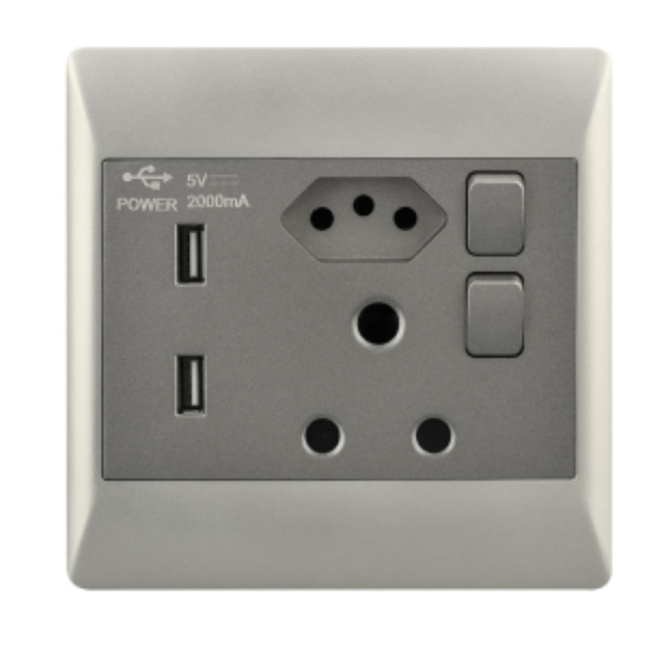 16 AMP Plug + New RSA Socket + 2 USB â€“ 4 X 4