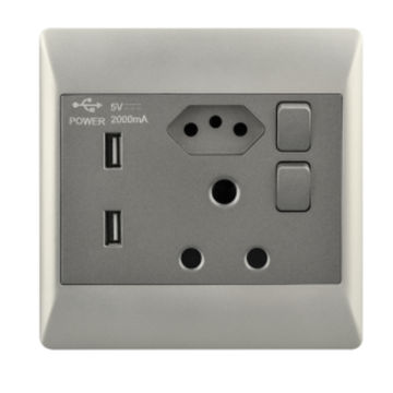 16 AMP Plug + New RSA Socket + 2 USB â€“ 4 X 4
