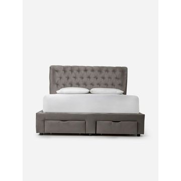 Grey Storage base headboard set - Double