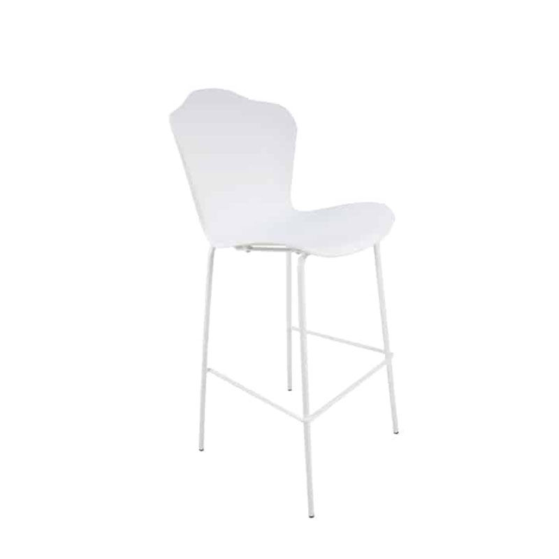 Vividitto - Plastic Bar Stool Metal Legs - White