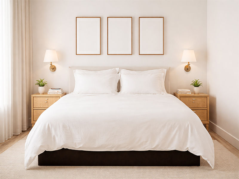 Premium Collection - Oxford Duvet Cover Set - Optical White - Three Quarter(01 Sets)