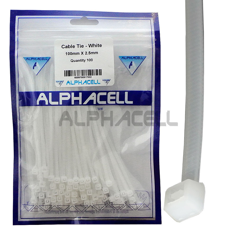 CABLE TIE - 100mmx2.5mm WHITE (100) Z