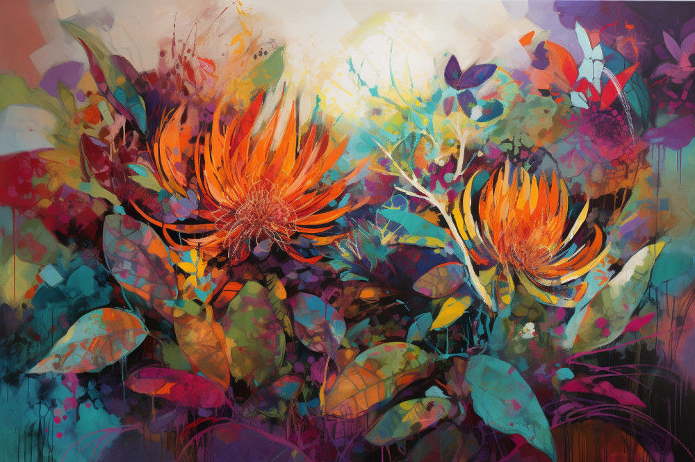 Canvas Wall Art - Abstract Composition Captures Kaleidoscope - A1336 - [120 x 80 cm]