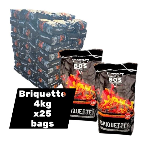 BOS Briquette 4kg X 25 PACKS