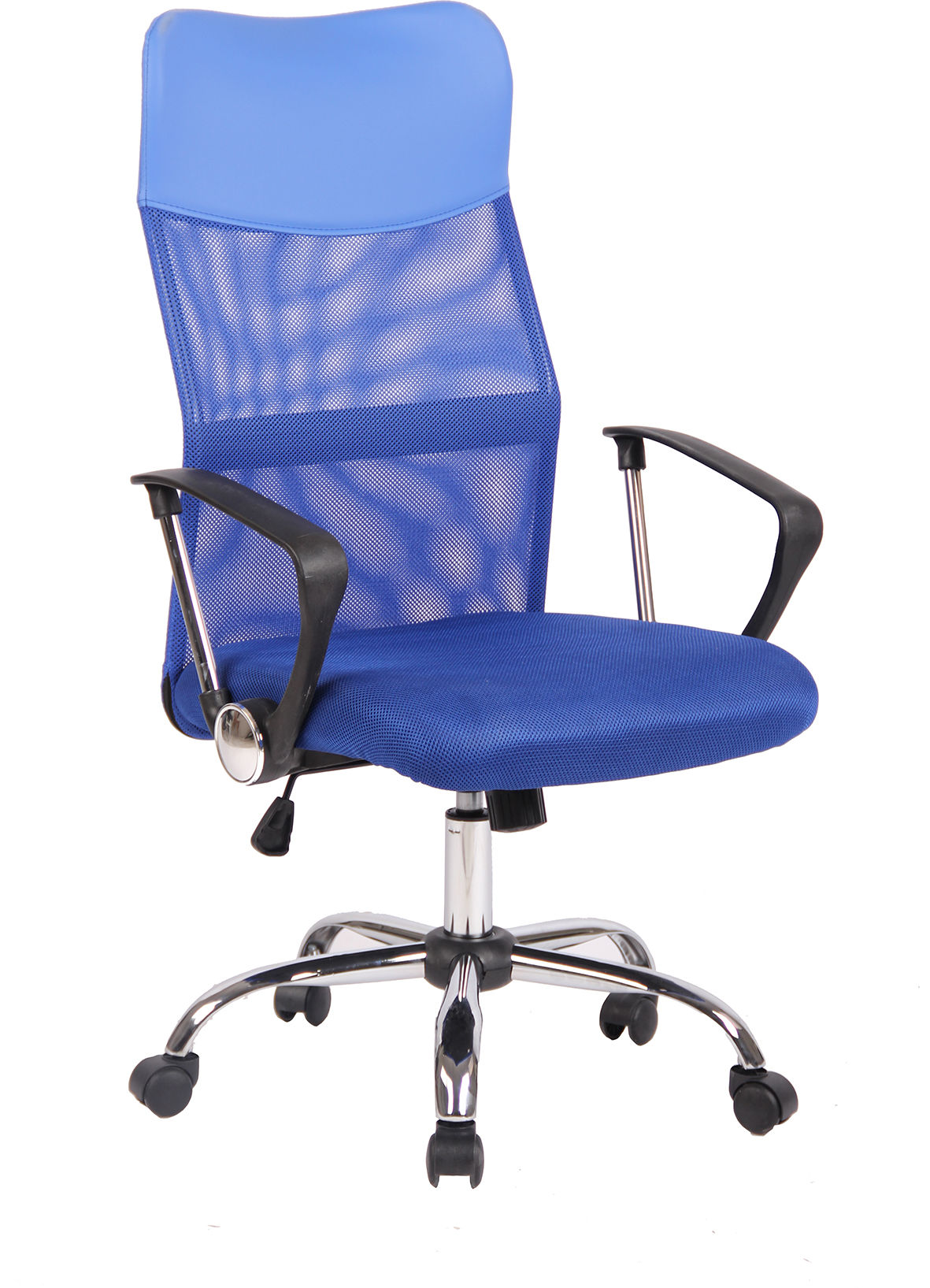 TOCC IC3 Mesh High Back Office Chair with vegan Leather Accents - Full Blue