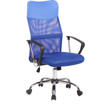TOCC IC3 Mesh High Back Office Chair with vegan Leather Accents - Full Blue