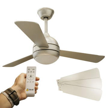 Stellar Lighting Ceiling Fan with Light and Remote 3 Silver Blades 42 Inch