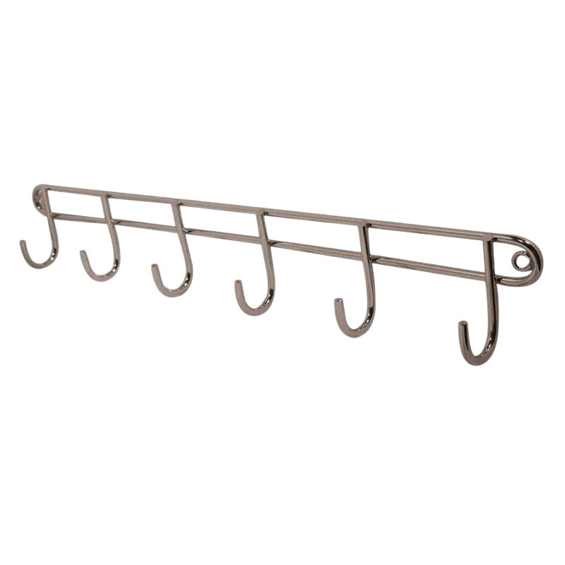 6 Hook Utility Rack, Stainless Steel