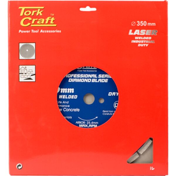 Diamond Blade 350X25.4Mm Green / New Concrete Laser Welded Segmented