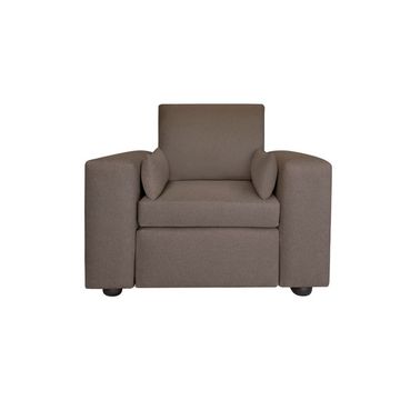 Couch in a Box 1 Seater Square Arm Sofa- Medium Brown