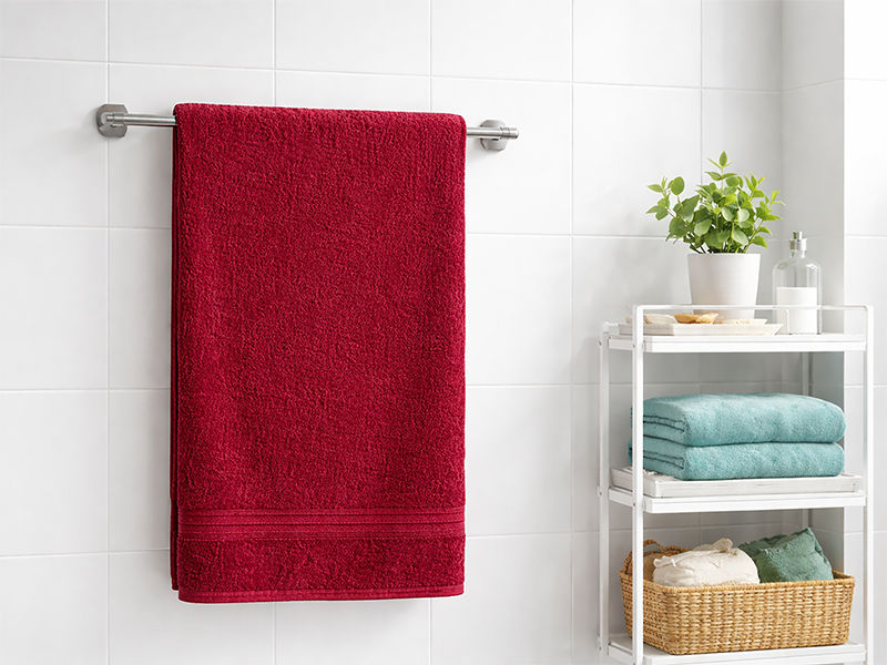 Plush 450GSM 70x130cms Bath Towels - Red Pear(1Pc Pack)