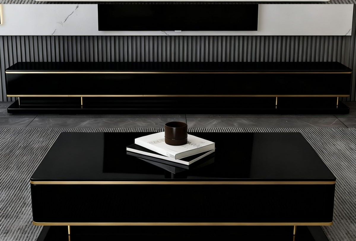 Luxury TV Unit & Coffee Table Set-Black