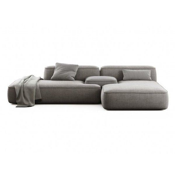DecorMama Mata L-Shape Modular Couch – Classic Comfort Fabric Sectional