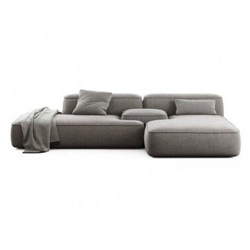 DecorMama Mata L-Shape Modular Couch – Classic Comfort Fabric Sectional