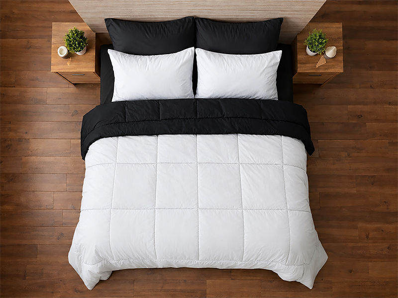 Everyday Collection Reversible Comforter Set - 90 GSM - King - Super King - Optical White - Jet Black (06 Sets)