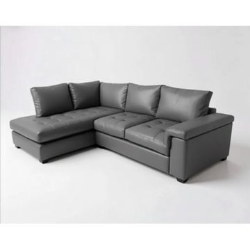 Harper Leather Sofa Grey Right Sided