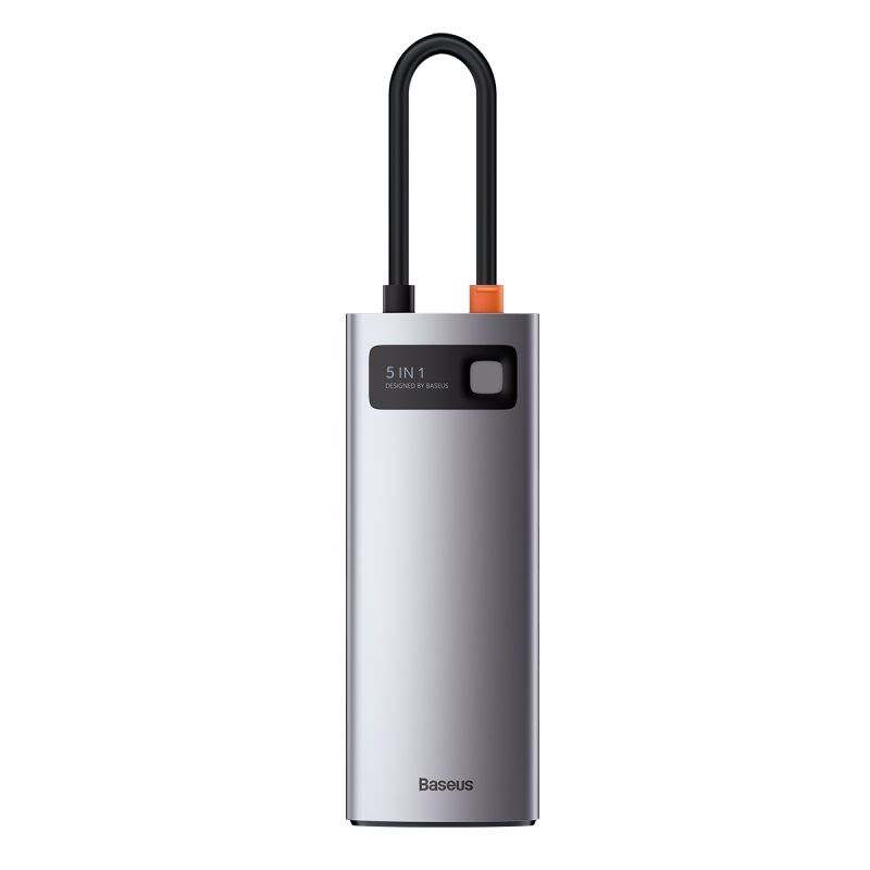 Baseus Metal Gleam Series 5-in-1 Multifunctional Type-C HUB Docking Station - Silver