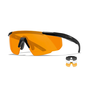 Wiley X Saber Advanced Protective Eyewear - Matte Black Frame, Grey/Clear/Light Rust Lens Set