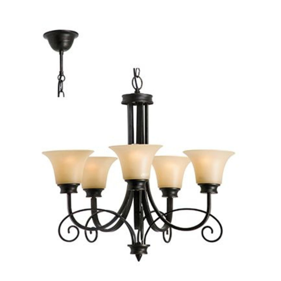 Firl Chandelier Antique Bronze E27 5x60w