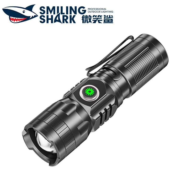 Smiling Shark SD5028 Mini Torch Light Rechargeable Flash Light Led M77 5000LM with Pen Clip Portable