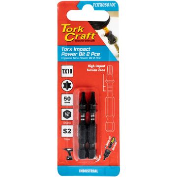 TORX TX 10 IMPACT BIT 50MM 2PC CARDED