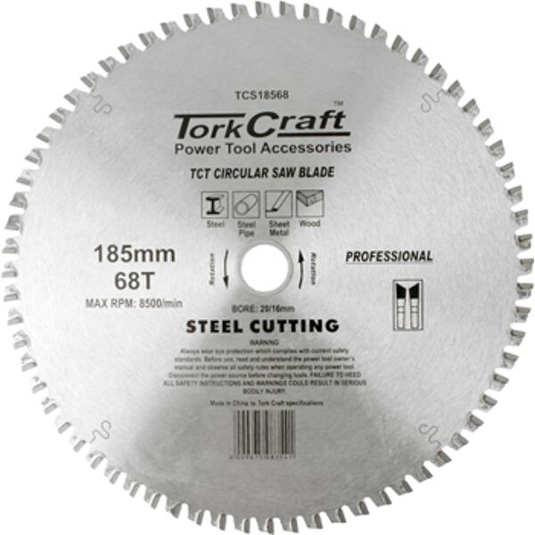 Tct Blade Steel Cutting 185X68T 20/16